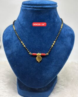 Premium quality One gram gold 18 inch short karimani with thali