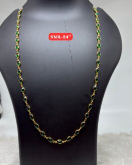 Premium quality One gram gold 24 inch Green beads chain