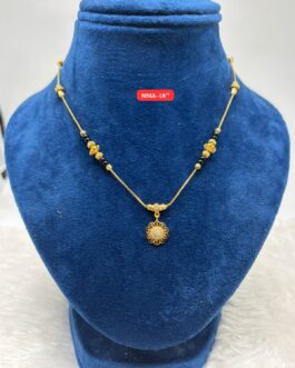 Premium quality one gram gold short 18 inch karimani with small pendent