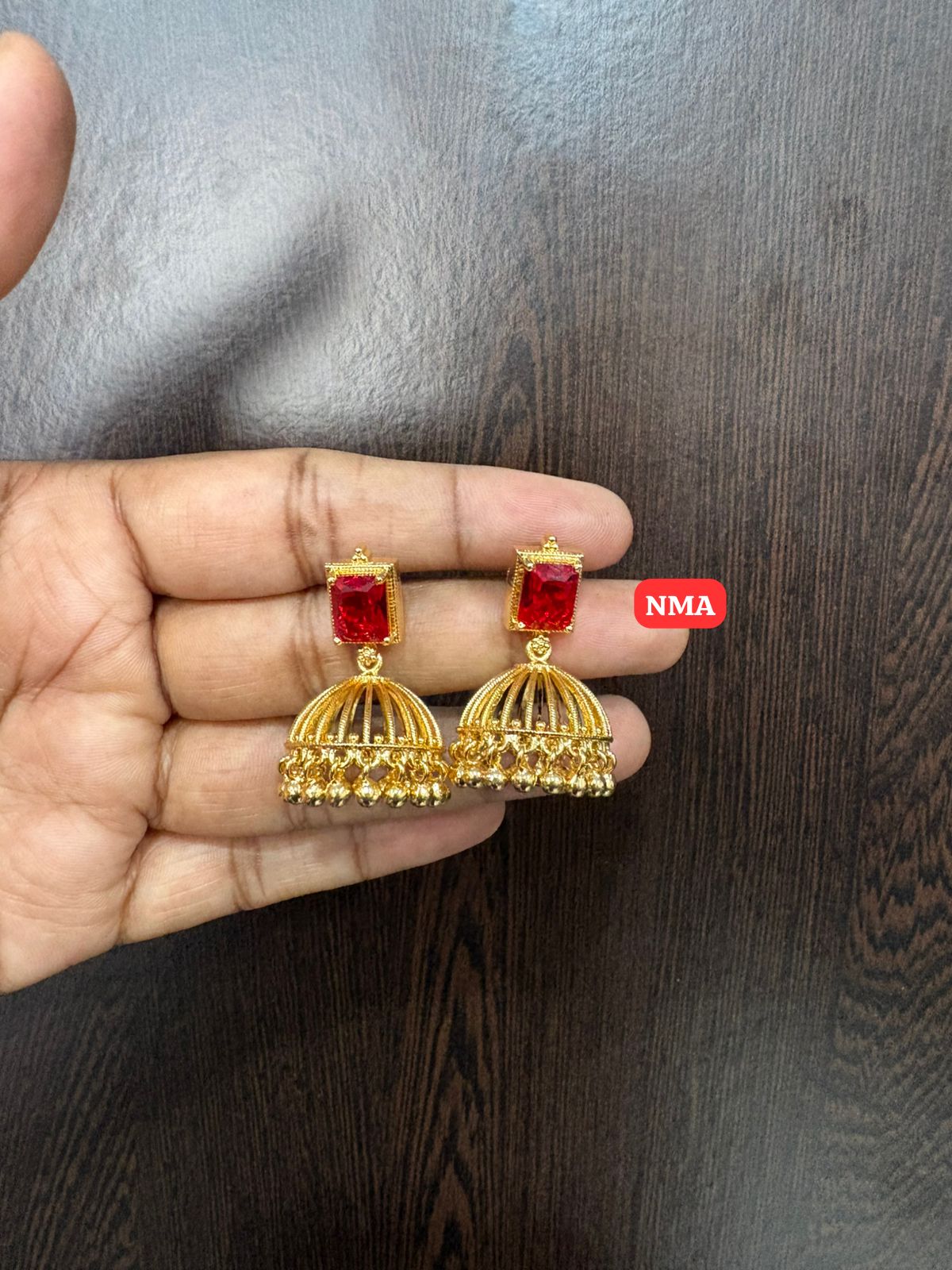 Premium quality One gram gold Stone stud jumka
