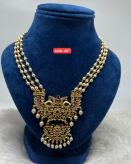 Premium quality One gram gold 28 inch long pearl chain with big pendent