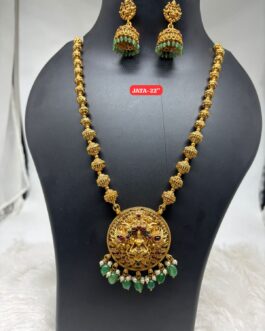 Premium quality Antique finish nakshi design laxmi necklace with jumka