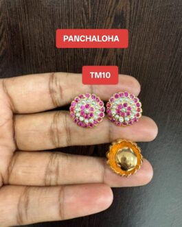 Premium quality Panchaloha stone stud ear rings