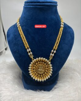 Premium quality One gram gold 22” pearl chain with pendent