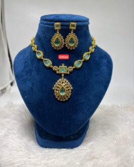 Premium quality One gram gold necklace with ear rings