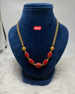 Premium quality One gram gold 18 inch Pearl coral necklace