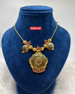Premium quality One gram gold 18” laxmi coin necklace