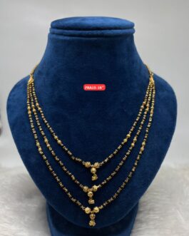 Premium quality One gram gold 18 inch 3 layer karimani chain