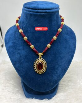 Premium quality One gram gold 18 inch thread jomale with stone pendent