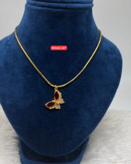 Premium quality One gram gold 18 inch chain with butterfly stone pendent