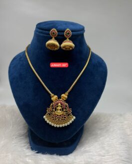 Premium quality One gram gold 18 inch pearl necklace with pearl Jumka