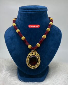 Premium quality One gram gold 20 inch Jomale with Big stone pendent