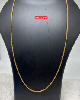 Premium quality one gram gold plain 30 inch chain