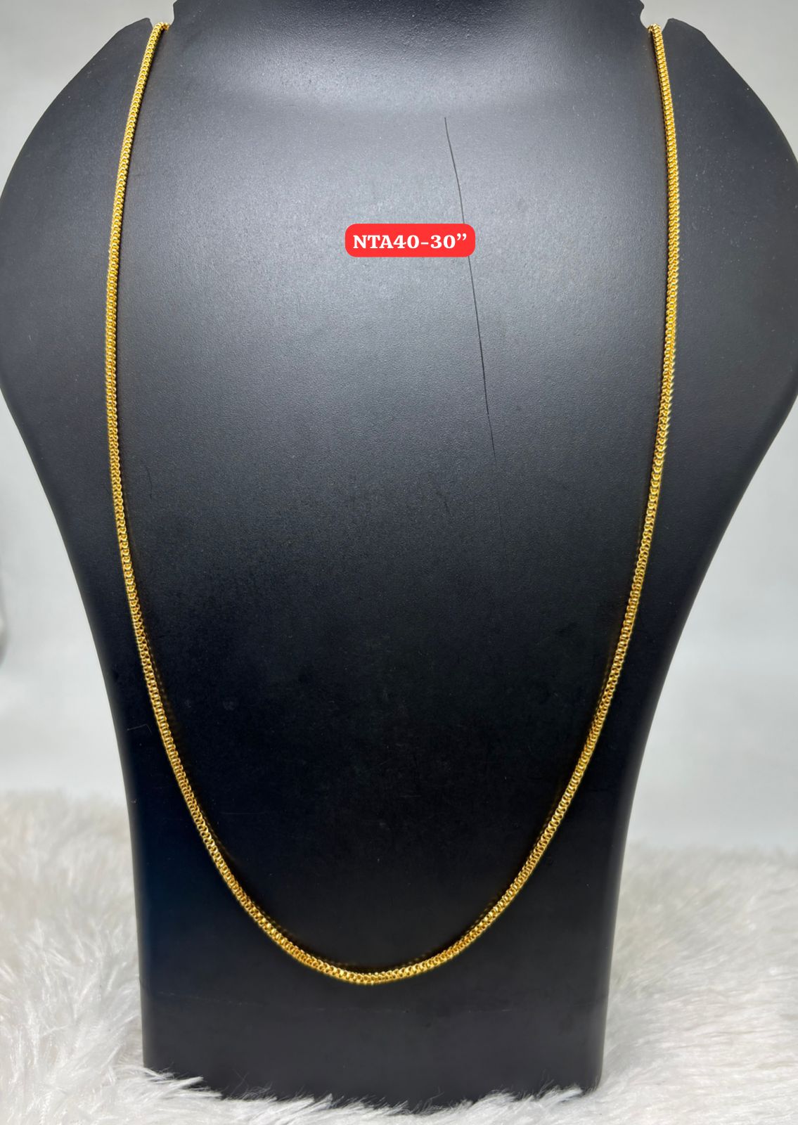 Premium quality one gram gold plain 30 inch chain