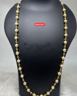 Premium quality One gram gold 32 inch pearl chain 