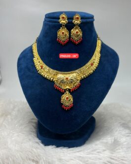 Premium quality One gram gold necklace with ear rings