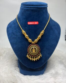 Premium quality One gram gold 18 inch short laxmi necklace