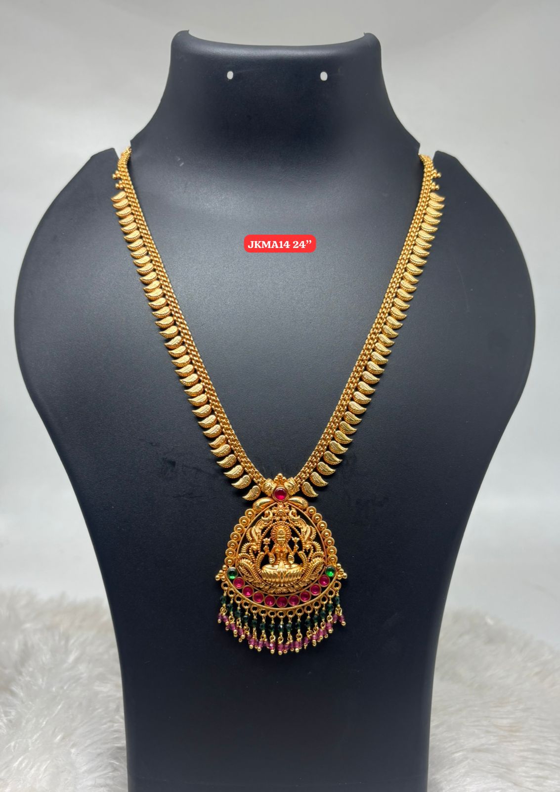 Premium quality geru polish laxmi necklace