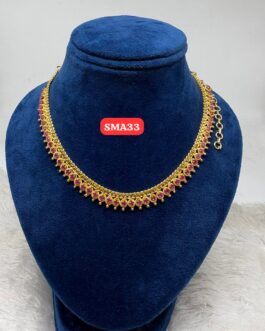 Premium quality One gram gold AD stone necklace