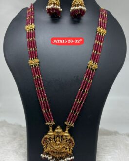 Premium quality Antique polish beads necklace with matching jumka