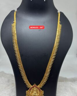 Premium quality One gram gold long 30 inch laxmi necklace
