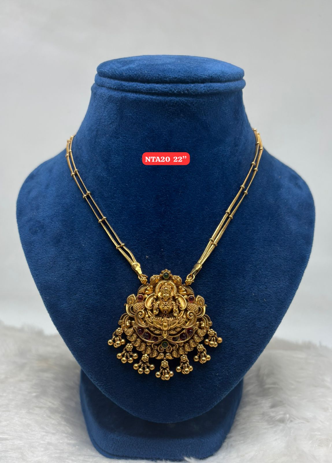 Premium quality Mat finish 22” laxmi necklace