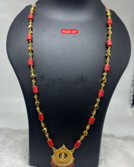 Premium quality One gram gold 30 inch Coral chain with laxmi pendent