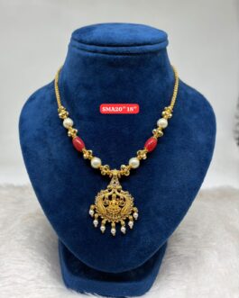 Premium quality One gram gold 18 inch laxmi necklace