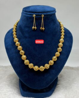 Premium quality One gram gold 18 inch Gundu male chain with free matching ear rings