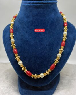 Premium quality One gram gold 20 inch Coral – Pearl chain