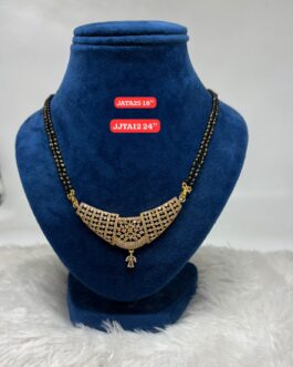 Premium quality One gram gold black beads karimani with big Stone pendent