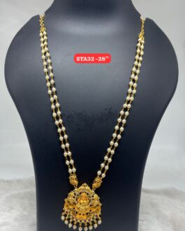 Premium quality One gram gold 28 inch pearl chain with pendent