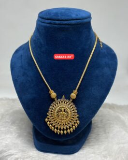 Premium quality One gram gold 22 inch small laxmi necklace