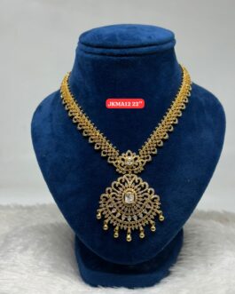 Premium quality One gram gold 22 inch American diamond necklace