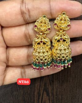 Premium quality One gram gold Jumka ear rings (Screw back)