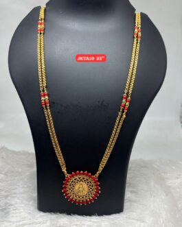 Premium quality One gram gold 32 inch Coral chain with laxmi pendent