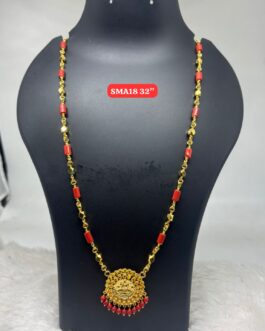 Premium quality One gram gold 30 inch coral chain with laxmi pendent