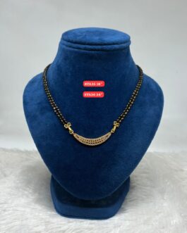 Premium quality One gram gold handmade black beads karimani with AD stone pendent