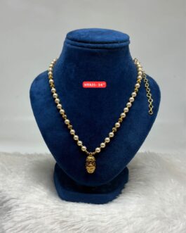 Premium quality One gram gold 24 inch pearl chain with small dollar