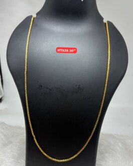 Premium quality one gram gold plain 30 inch chain