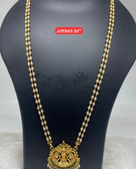 Premium quality One gram gold 32 inch Pearl chain with laxmi pendent