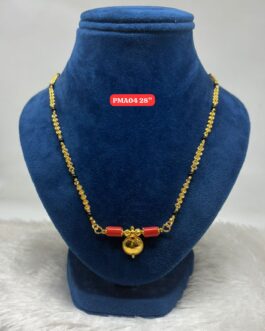 Premium quality One gram gold 24 inch mudi karimani chain with thali pendent