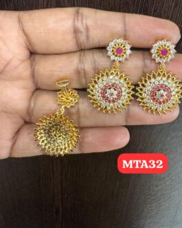 Premium quality One gram gold AD stone stud with hanging