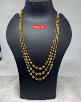 Premium quality One gram gold 18 inch 3 layer Rani haara