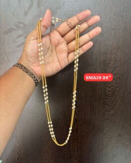 Premium quality One gram gold 24 inch Pearl chain