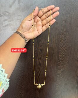 Premium quality One gram gold 24 inch karimani chain with thali