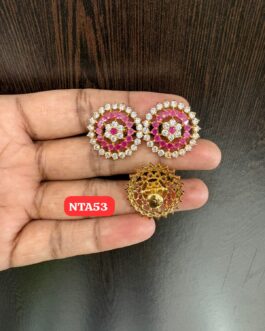 Premium quality one gram gold ruby stone ear rings