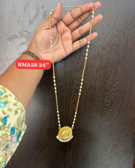 Premium quality one gram gold 24 inch pearl chain with laxmi pendent