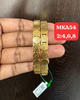 Premium quality one gram gold small laxmi coin bangles