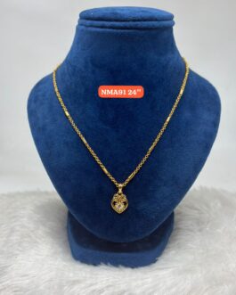 Premium quality One gram gold 24 inch chain with small pendent